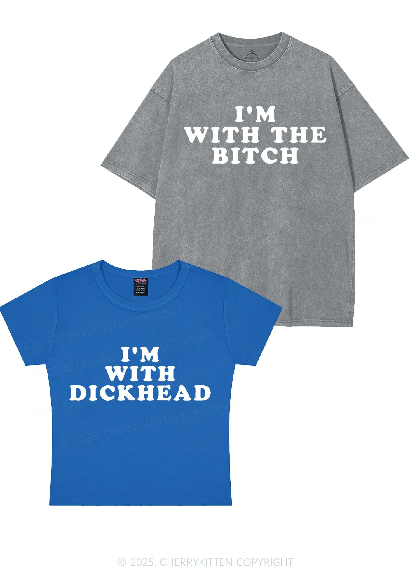 Bxxch Dxxkhead Y2K Valentine's Day Couple Shirt Cherrykitten