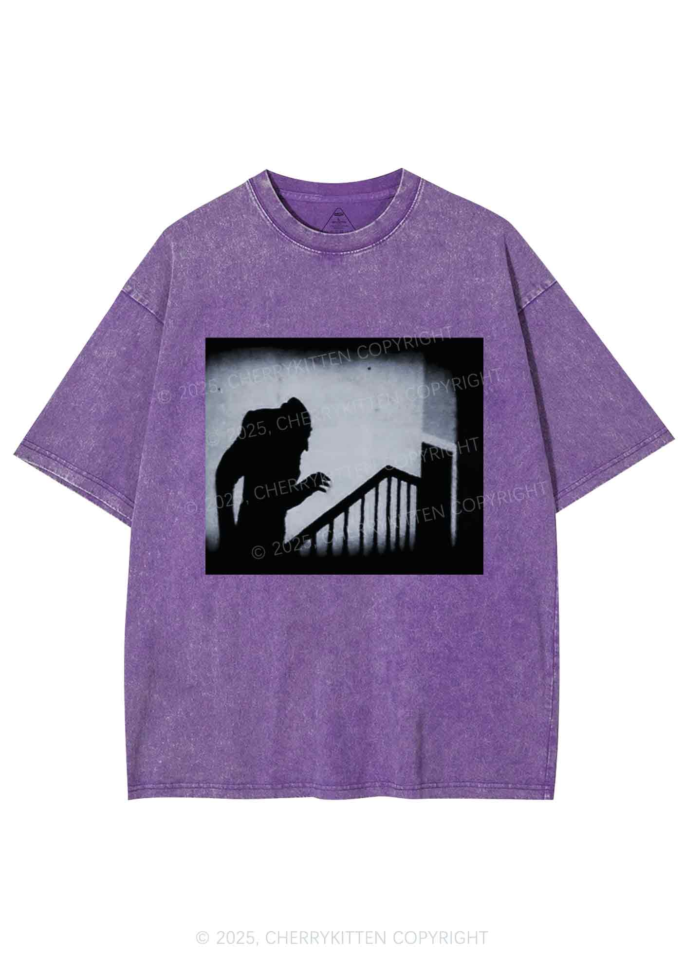 Halloween Stairs Intruder Y2K Shirts Washed Tee Cherrykitten