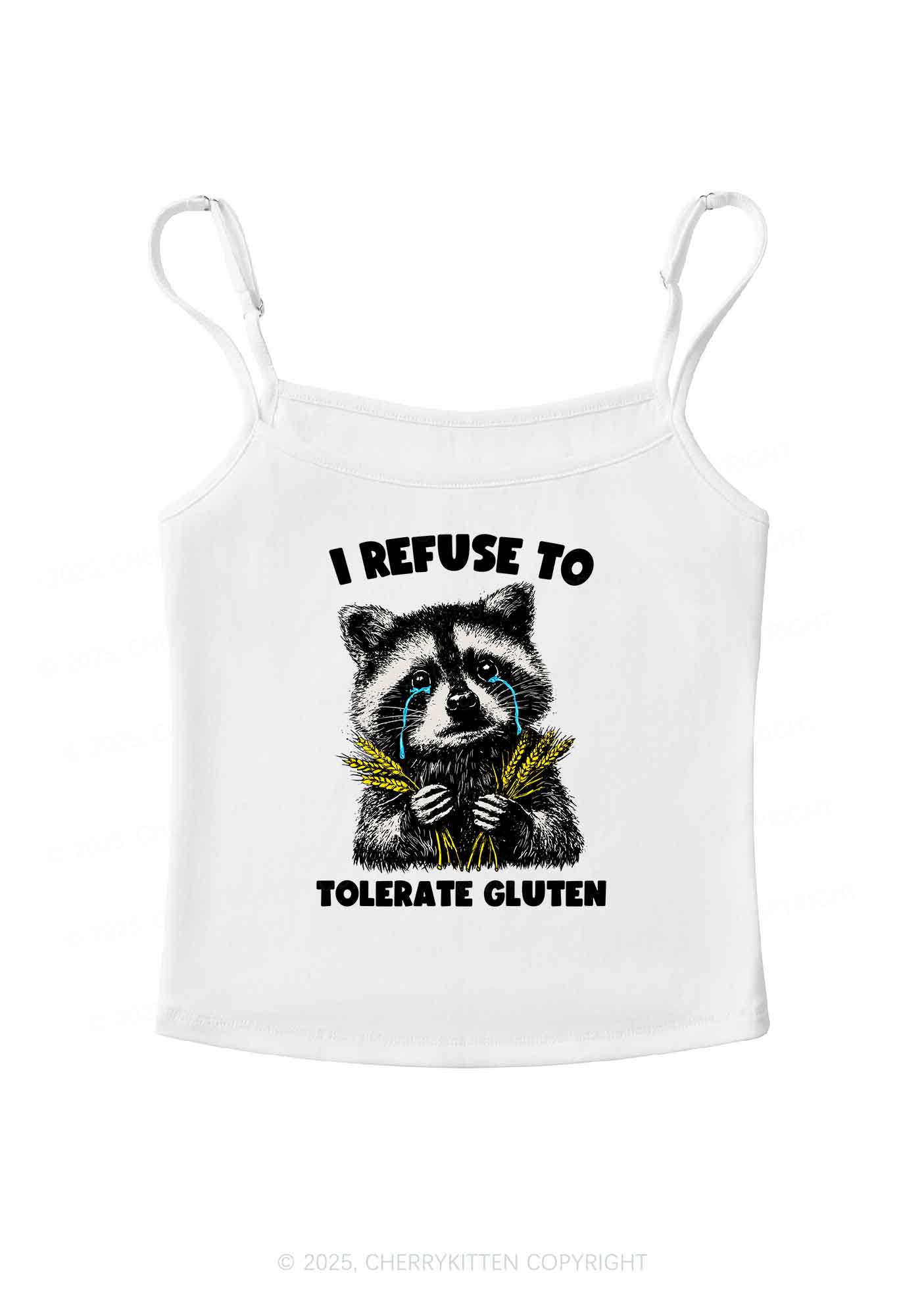 Refuse To Tolerate Gluten Y2K Spaghetti Strap Cami Cherrykitten