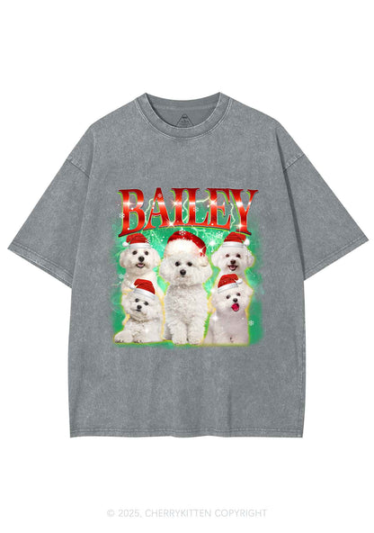 Custom Christmas Puppy Y2K Shirts Washed Tee Cherrykitten