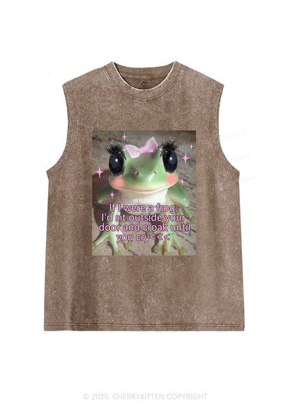 If I Were Frog Y2K Washed Muscle Tank Cherrykitten
