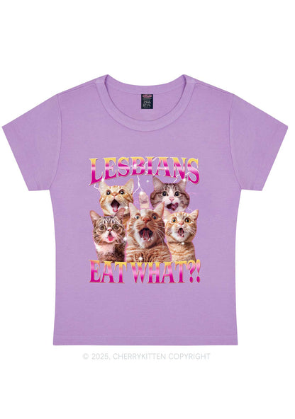 Funny Lesbian Cat Y2K Baby Tee Cherrykitten