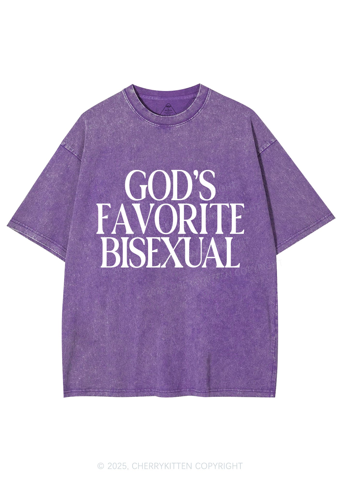 Gods Favorite Bisexual Pride Y2K Shirts Washed Tee Cherrykitten