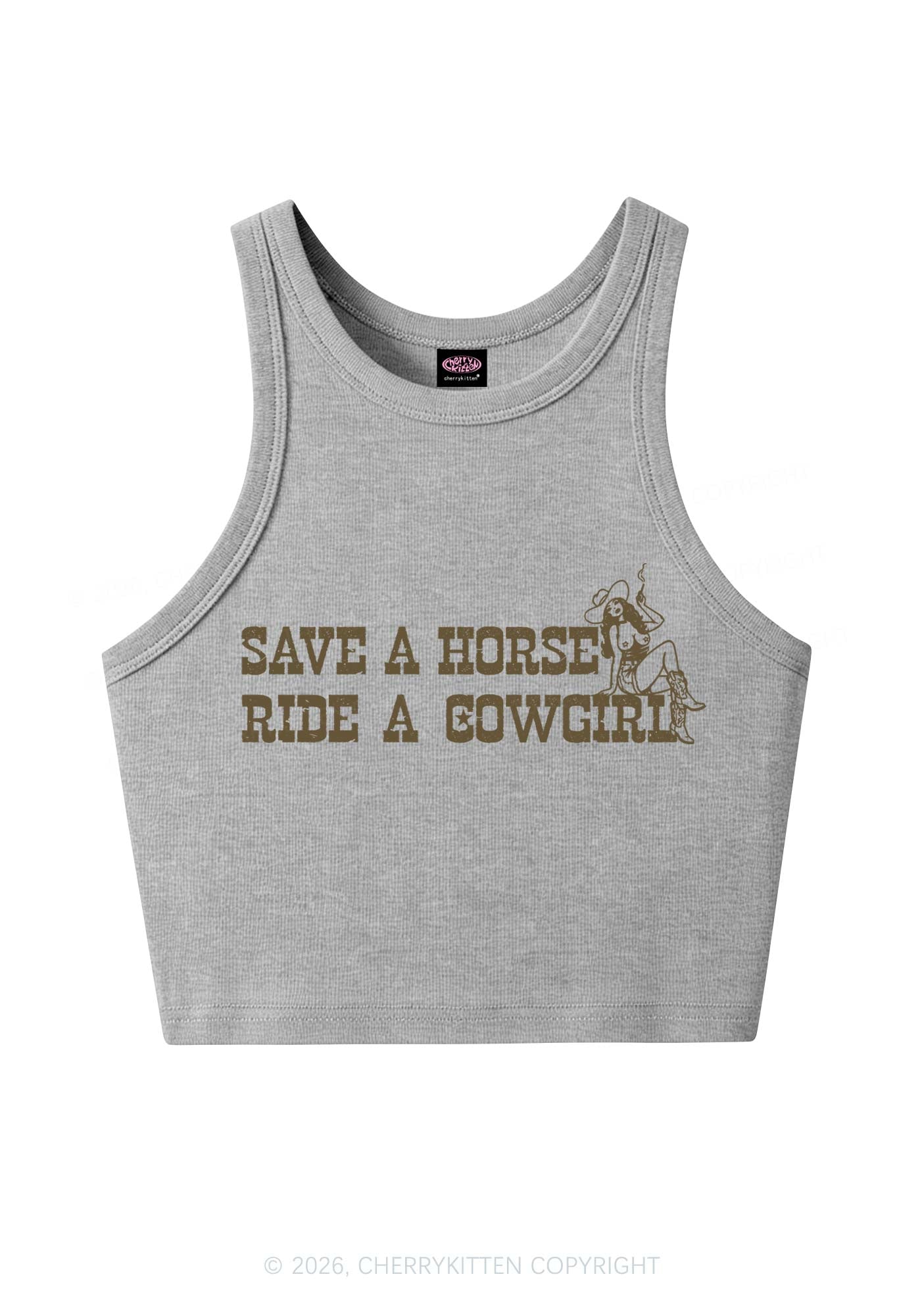 Ride Western Cowgirl Y2K Crop Tank Top Cherrykitten