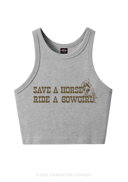 Ride Western Cowgirl Y2K Crop Tank Top Cherrykitten