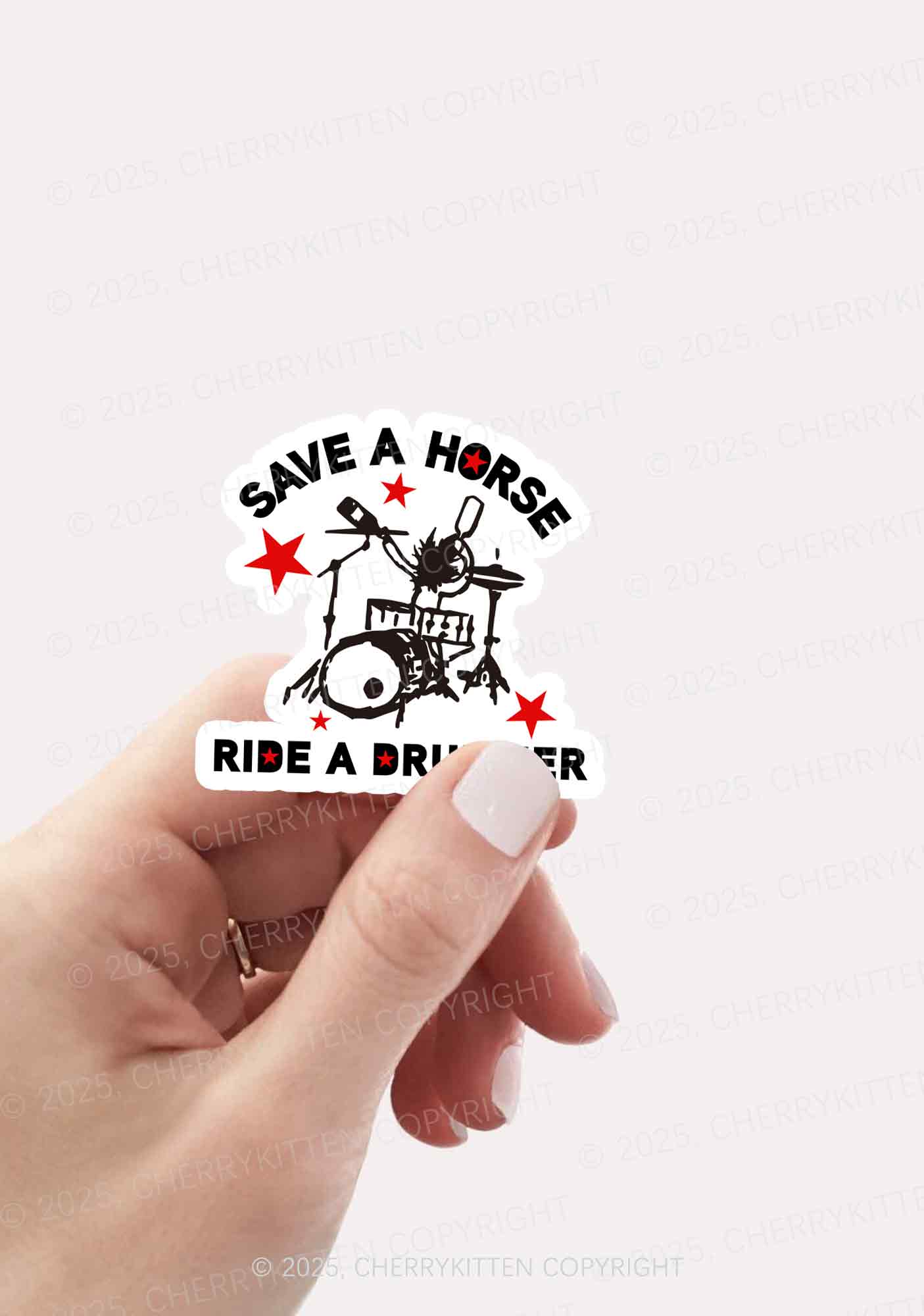 Save Horse Ride Drummer 1Pc Y2K Sticker Cherrykitten