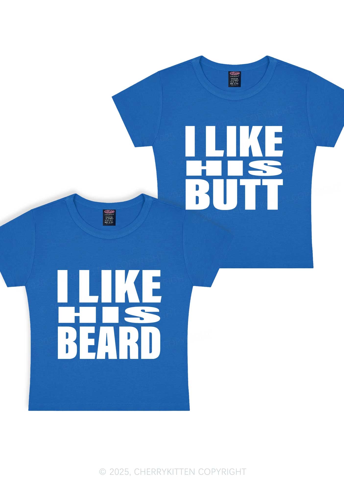 I Like His Beard Y2K Valentine's Day Baby Tee Cherrykitten
