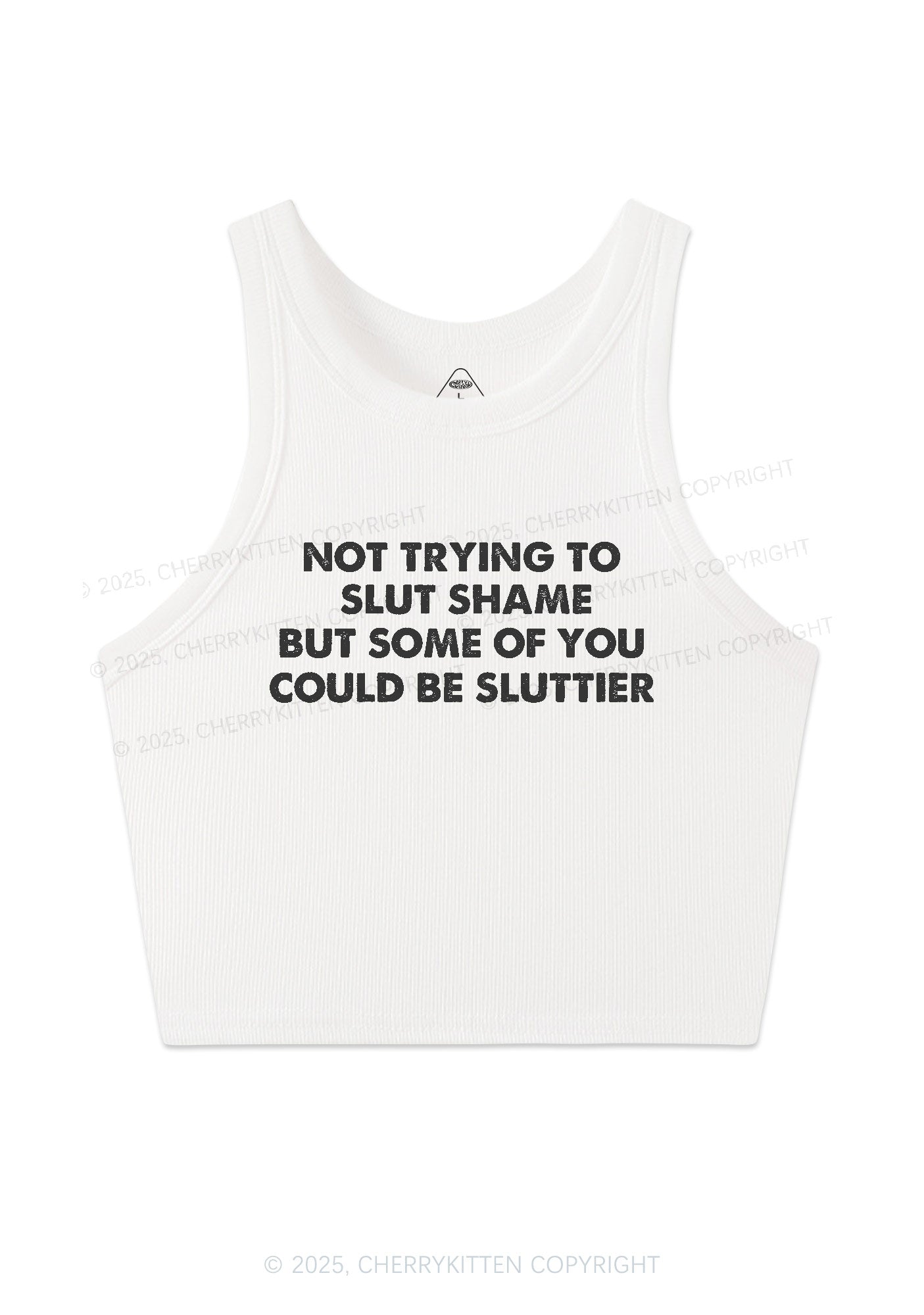 Not Trying To Slxt Shame Y2K Crop Tank Top Cherrykitten