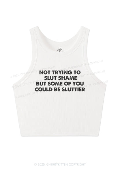 Not Trying To Slxt Shame Y2K Crop Tank Top Cherrykitten
