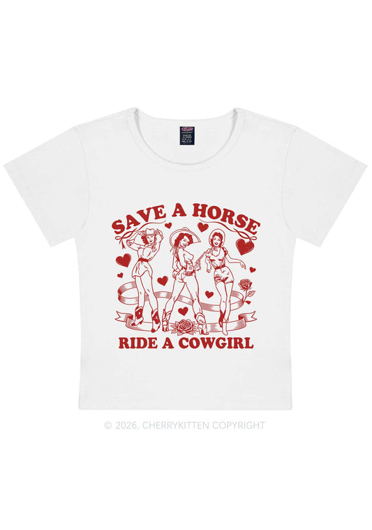 Ride A Cowgirl Valentine's Day Y2K Baby Tee Cherrykitten