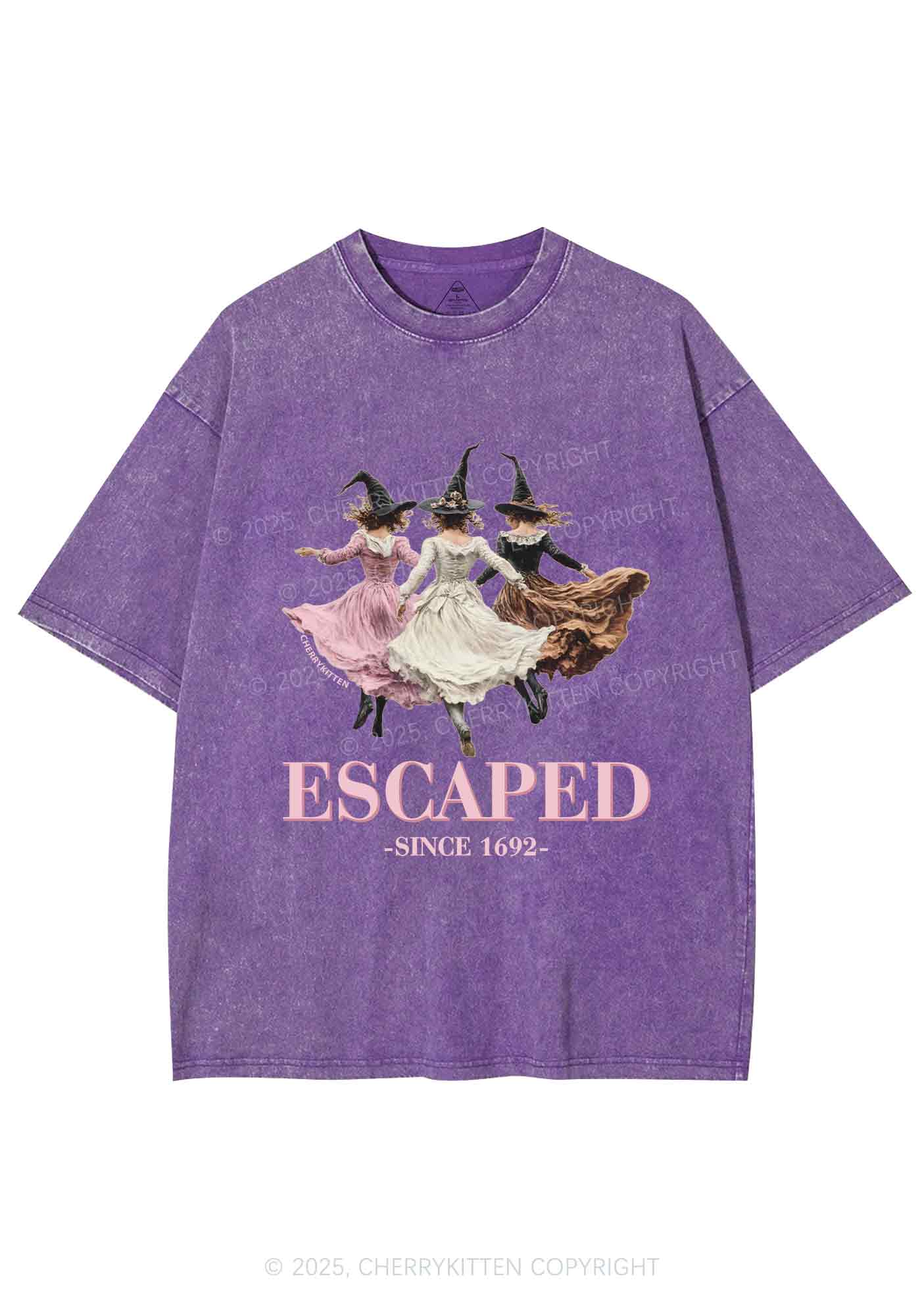 Halloween Escaped Skirts Witches Y2K Shirts Washed Tee Cherrykitten