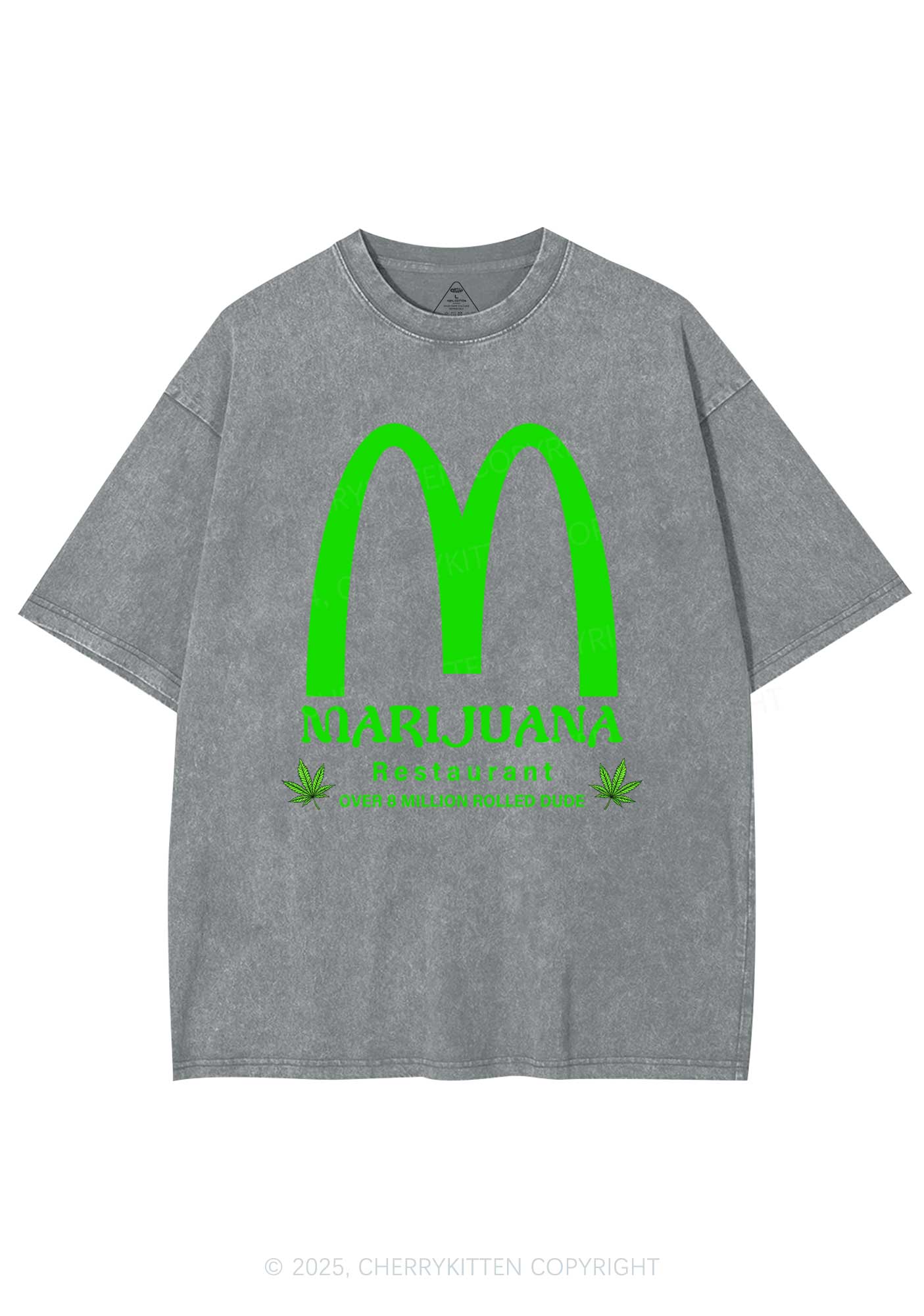 Green Restaurant Y2K Shirts Washed Tee Cherrykitten