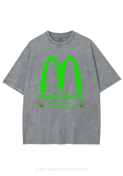 Green Restaurant Y2K Shirts Washed Tee Cherrykitten