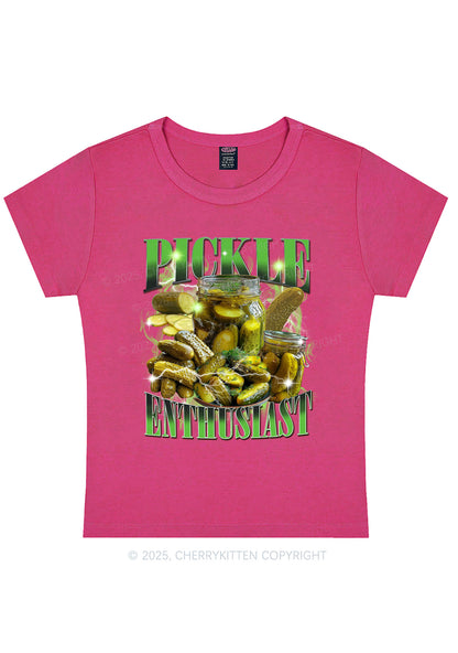 Pickle Enthusiast Y2K Baby Tee Cherrykitten