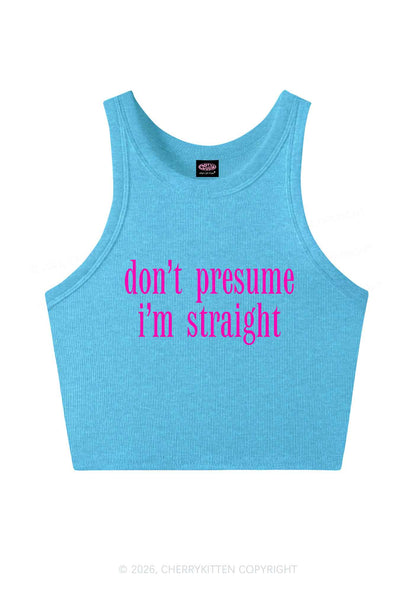 Dont Presume Im Straight Pride Y2K Crop Tank Top Cherrykitten