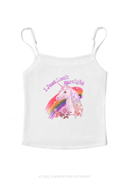Look Straight Unicorn Pride Y2K Spaghetti Strap Cami Cherrykitten