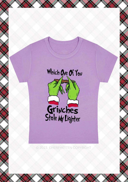 Which One Of You Stole My Lighter Christmas Baby Tee Cherrykitten
