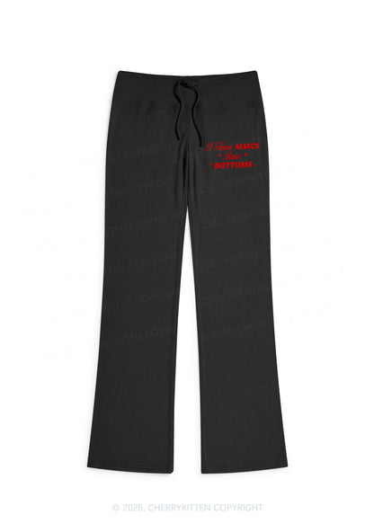 I Turn Mascs Into Bottoms Pride Y2K Low Rise Drawstring Flare Pants Cherrykitten