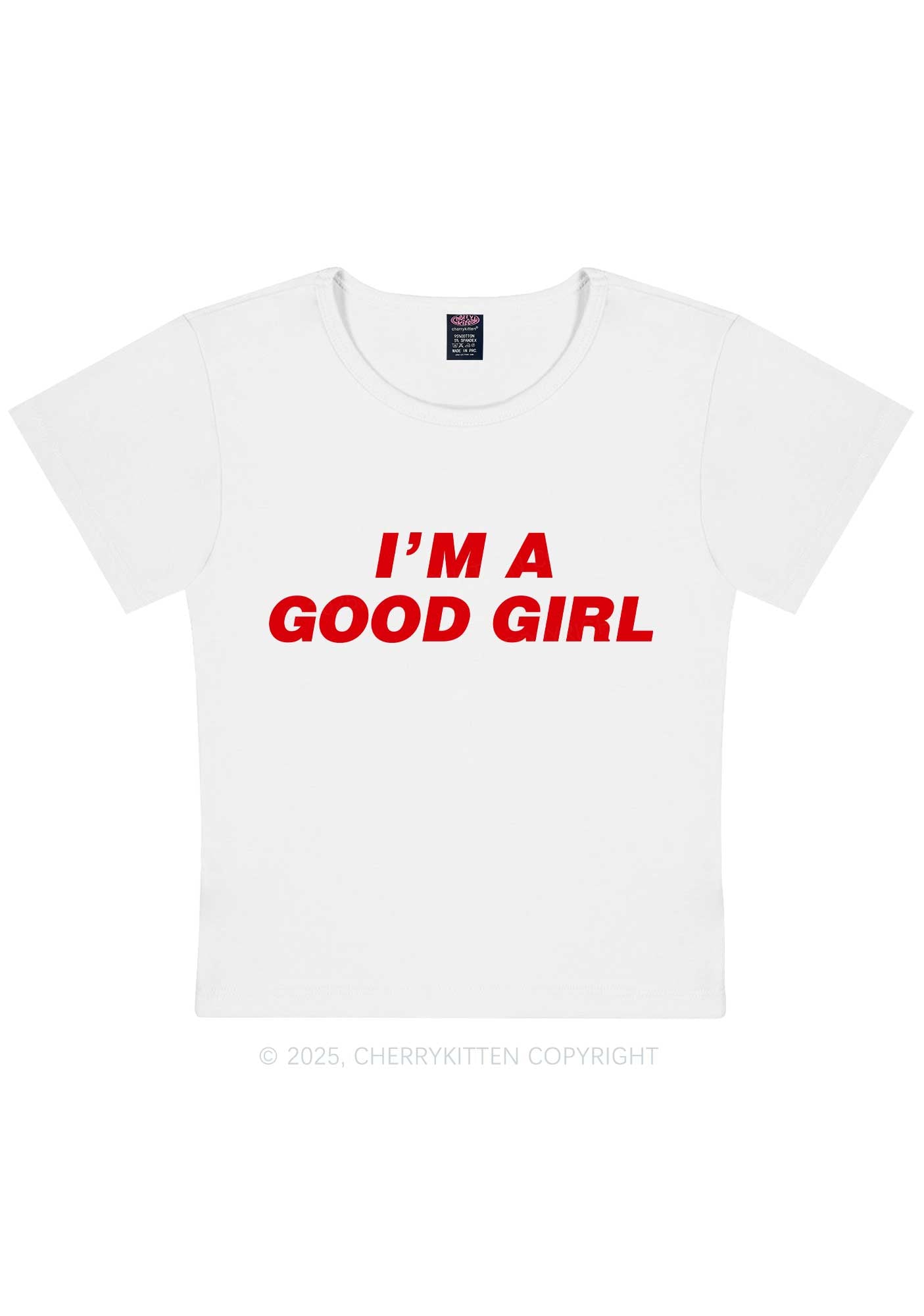 Im A Good Girl Y2K Baby Tee Cherrykitten