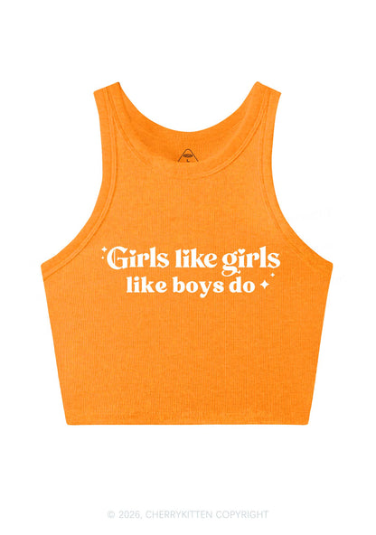 Girls Like Girls Like Boys Do Pride Y2K Crop Tank Top Cherrykitten