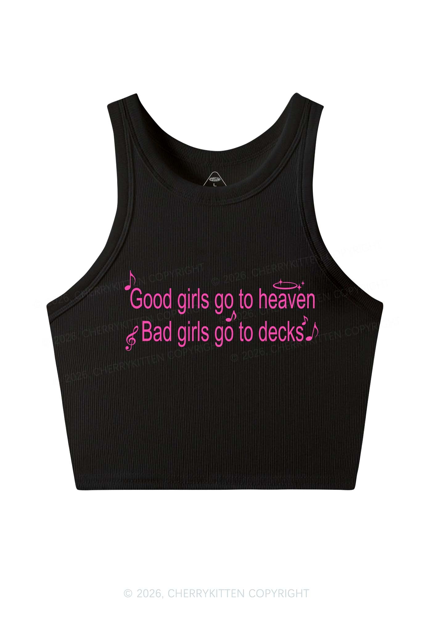 Bad Girls Go To Decks Y2K Crop Tank Top Cherrykitten