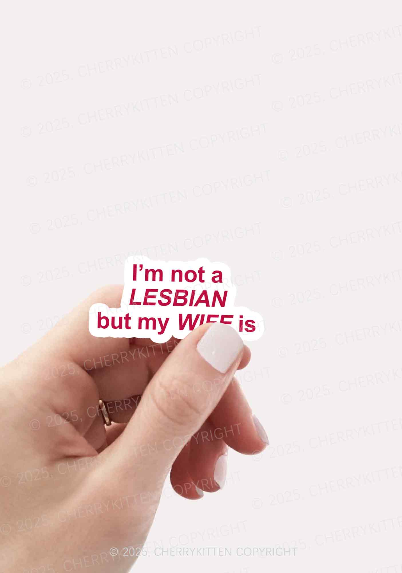 My Wife Is Lesbian Pride 1Pc Y2K Sticker Cherrykitten