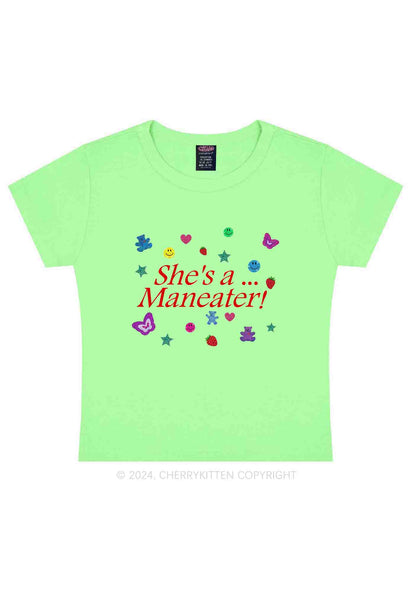 She's A Maneater Y2K Baby Tee Cherrykitten