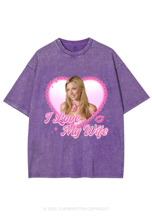 Custom I Love My Wife Y2K Shirts Washed Tee Cherrykitten