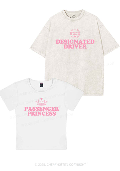 Passenger Princess Designated Driver Y2K Valentine's Day Couple Shirt Cherrykitten