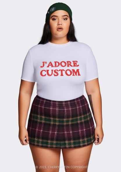 Curvy J'adore Custom Baby Tee Cherrykitten