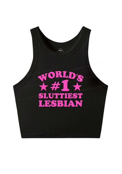 Worlds First Slxttiest Lesbian Pride Y2K Crop Tank Top Cherrykitten