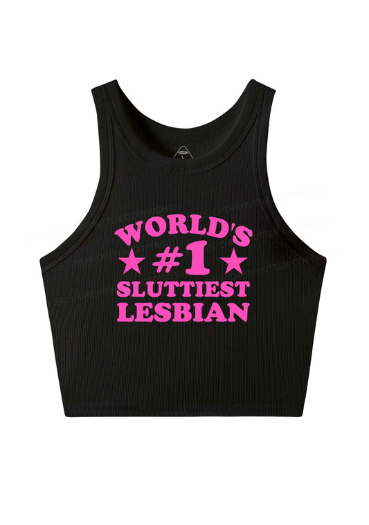 Worlds First Slxttiest Lesbian Pride Y2K Crop Tank Top Cherrykitten