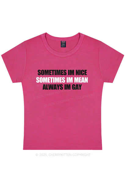 Sometimes Im Mean Y2K Baby Tee Cherrykitten