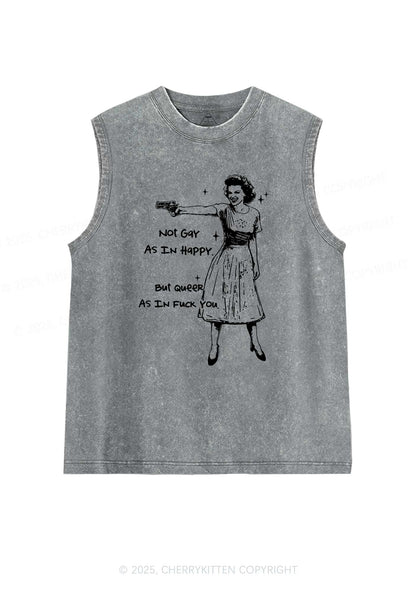 But Queer As In Pride Y2K Washed Muscle Tank Cherrykitten