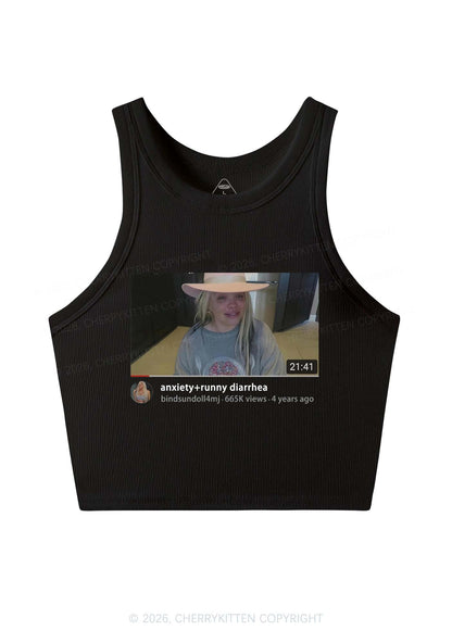 Anxiety Diarrhea Y2K Crop Tank Top Cherrykitten
