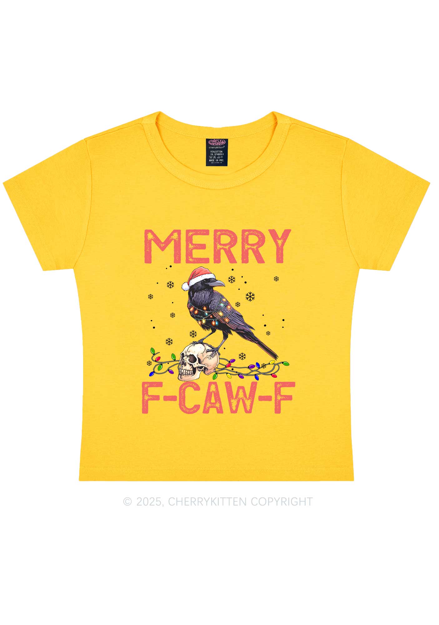 Christmas Merry Fcawf Y2K Baby Tee Cherrykitten