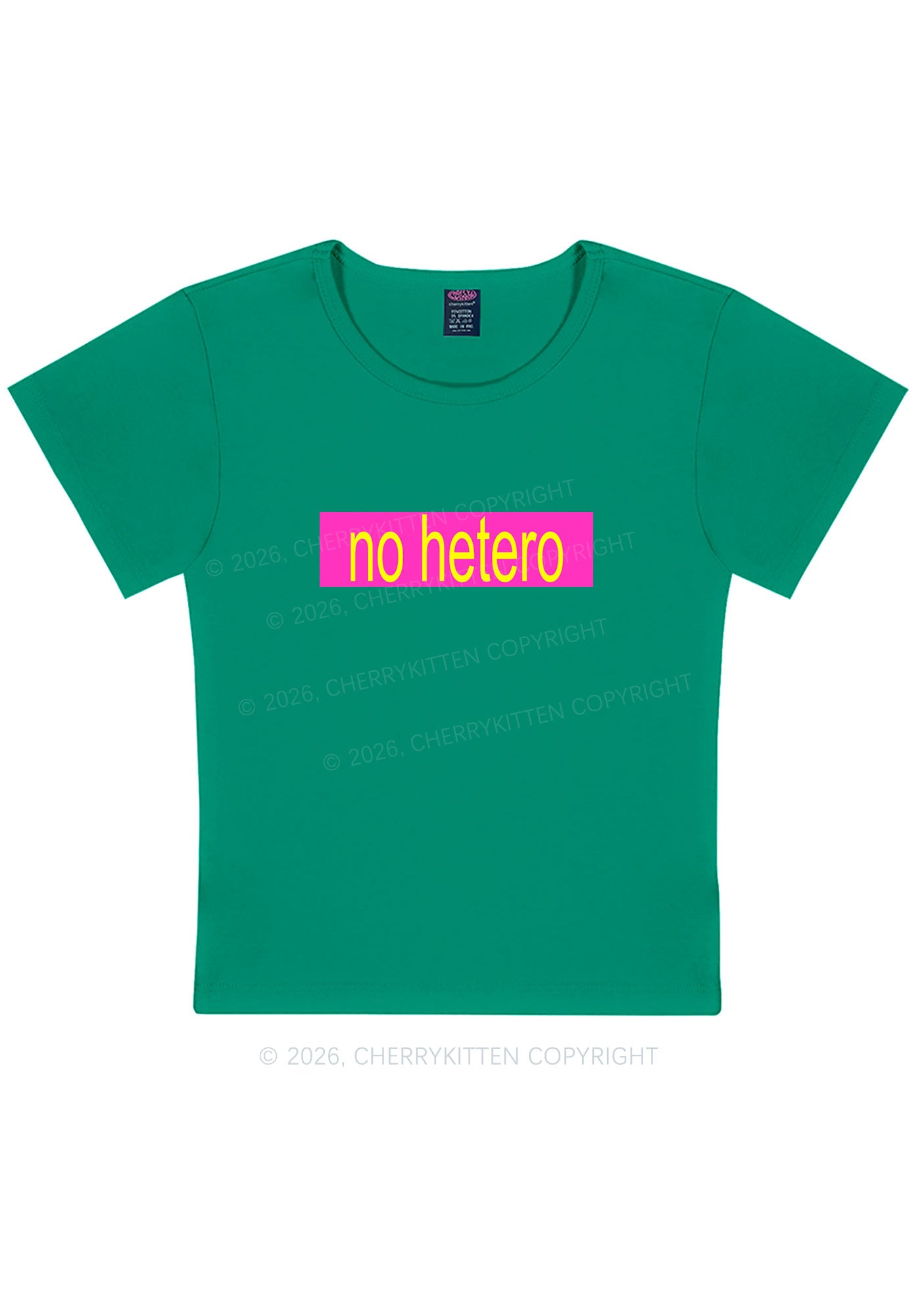 No Hetero Pride Y2K Baby Tee Cherrykitten