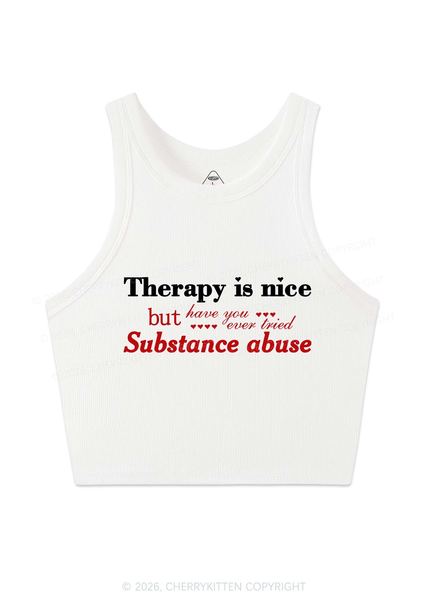 Have You Ever Tried Substance Abuse Y2K Crop Tank Top Cherrykitten