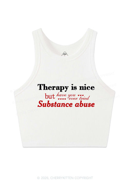 Have You Ever Tried Substance Abuse Y2K Crop Tank Top Cherrykitten
