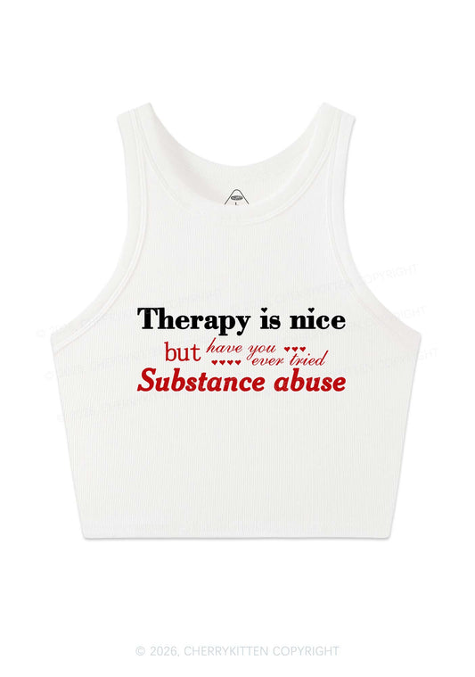 Have You Ever Tried Substance Abuse Y2K Crop Tank Top Cherrykitten