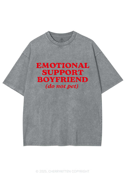 Emotional Support Boyfriend Valentine's Day Y2K Shirts Washed Tee Cherrykitten