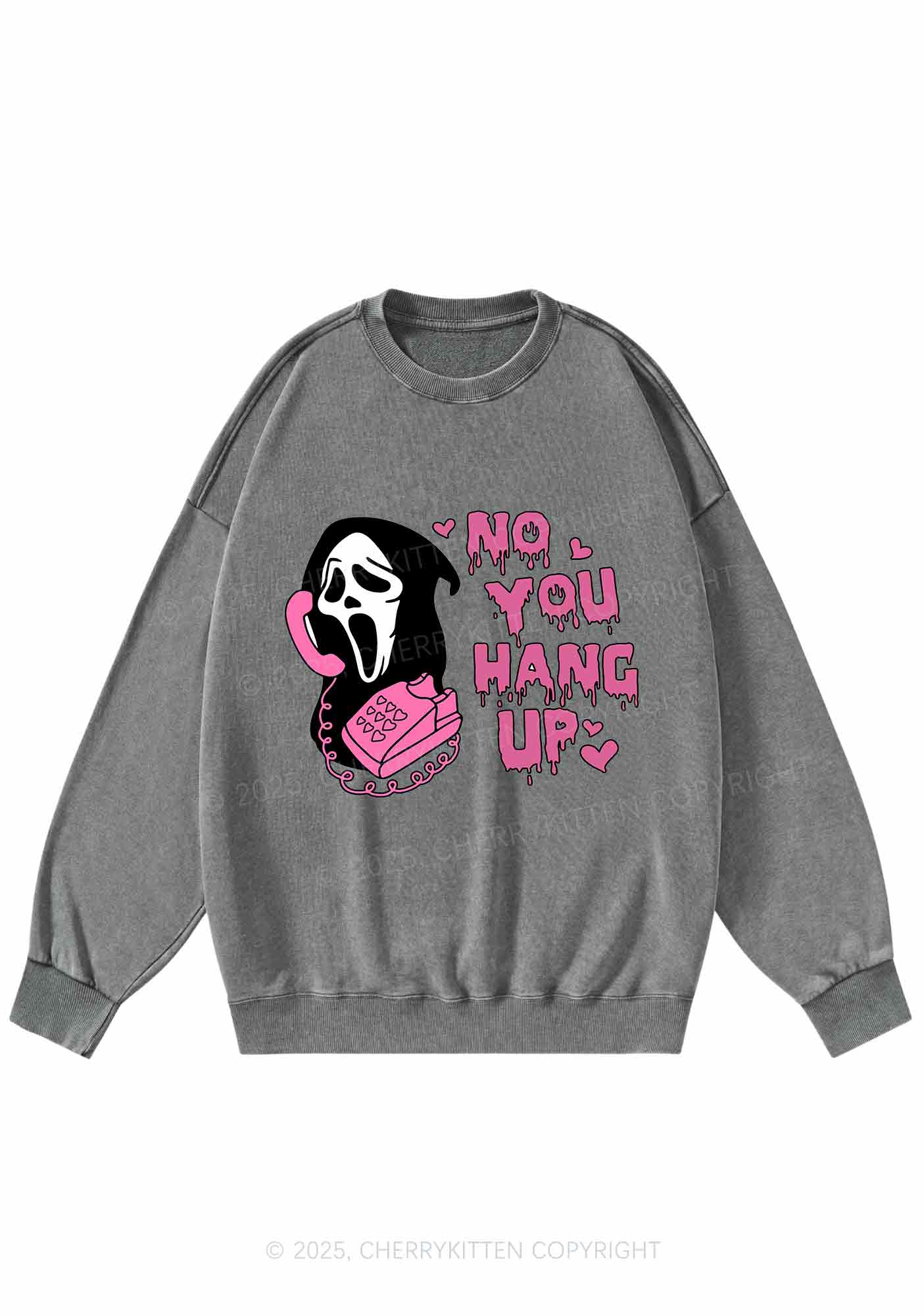 Halloween No You Hang Up Y2K Washed Sweatshirts Cherrykitten