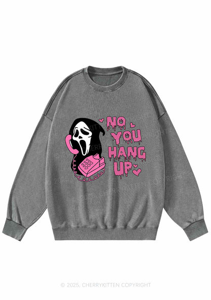Halloween No You Hang Up Y2K Washed Sweatshirts Cherrykitten