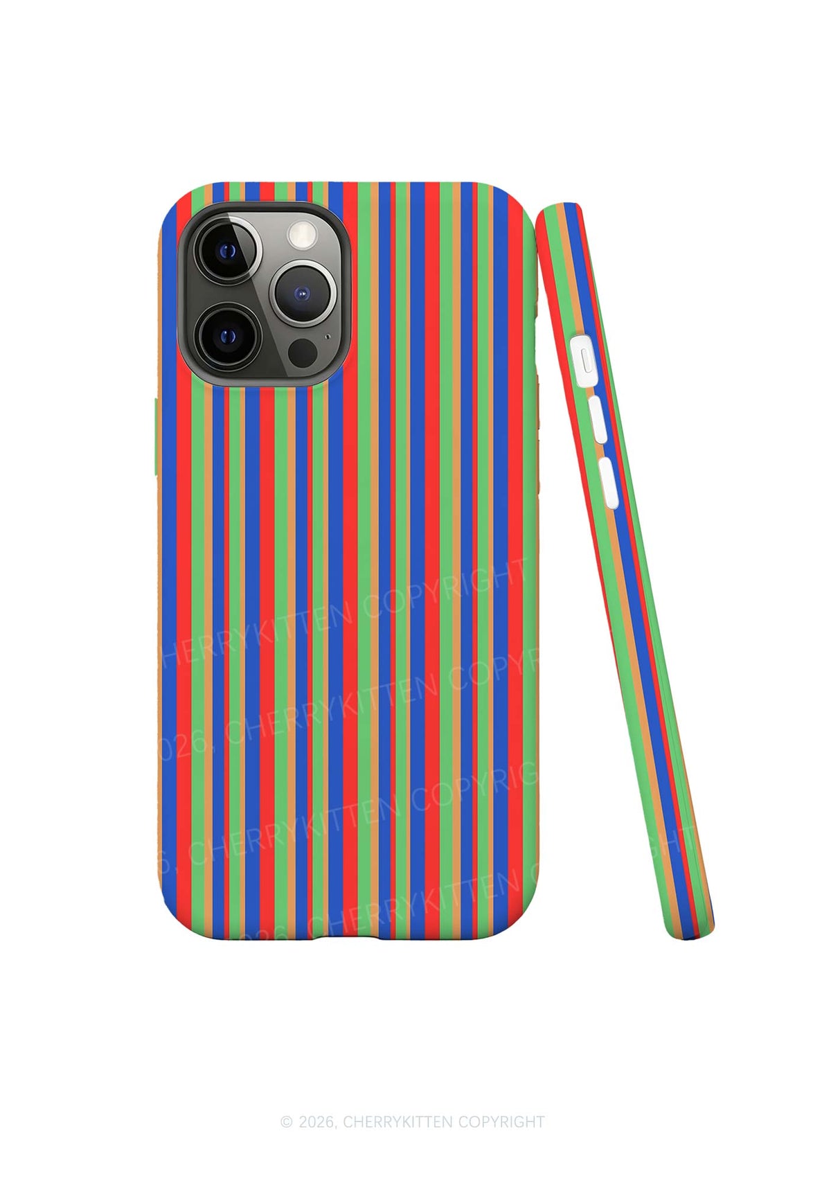 Rainbow Horizontal Stripe Y2K Phone Case Cherrykitten