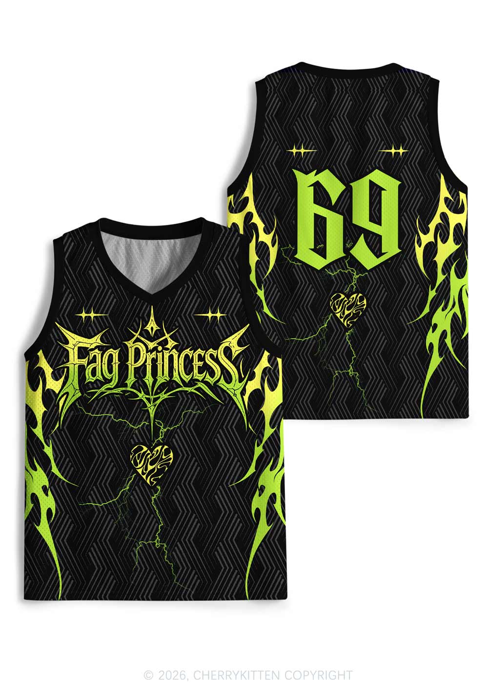 Green Gothic Fag Princess Pride Y2K Sport Jersey Tank Cherrykitten