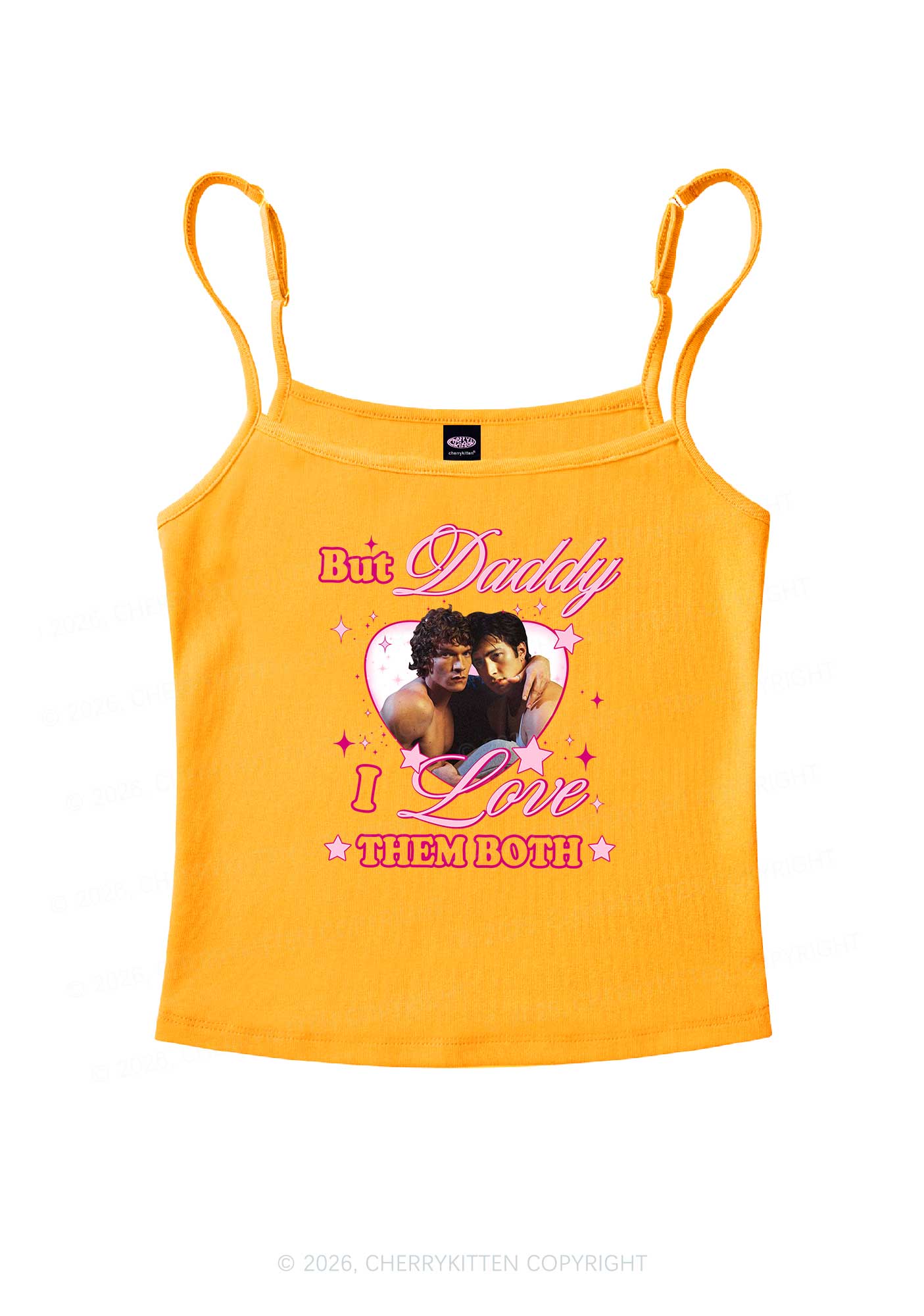 But Daddy I Love Them Both HR Y2K Spaghetti Strap Cami Cherrykitten