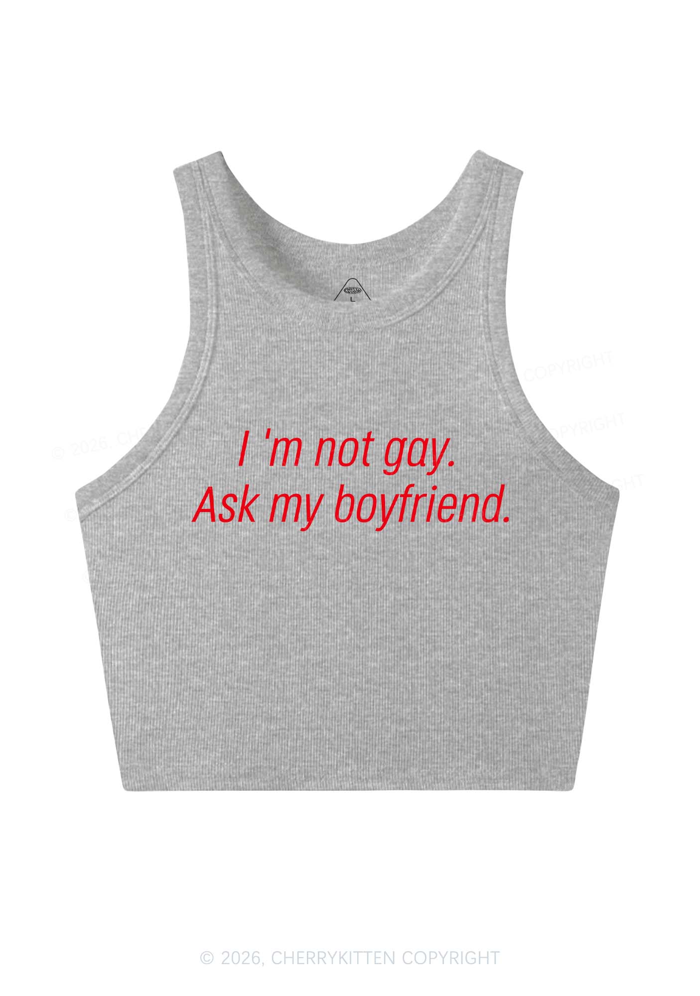 Im Not Gay Pride Y2K Crop Tank Top Cherrykitten