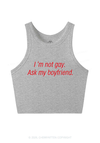 Im Not Gay Pride Y2K Crop Tank Top Cherrykitten