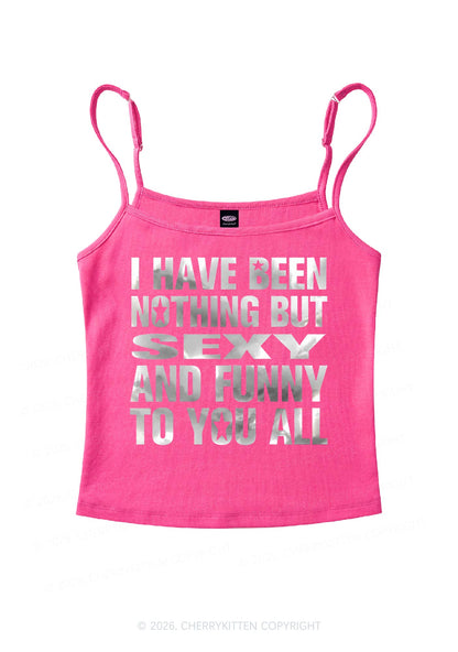 I Have Been Nothing Silver Foil Printed Y2K Spaghetti Strap Cami Cherrykitten