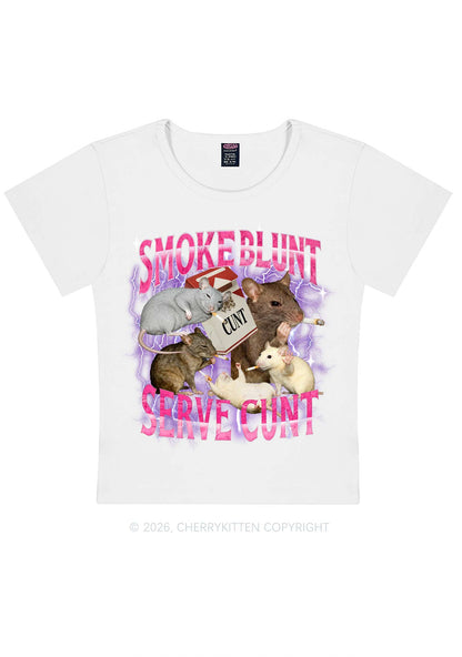 Smoke Blunt Rats Y2K Baby Tee Cherrykitten